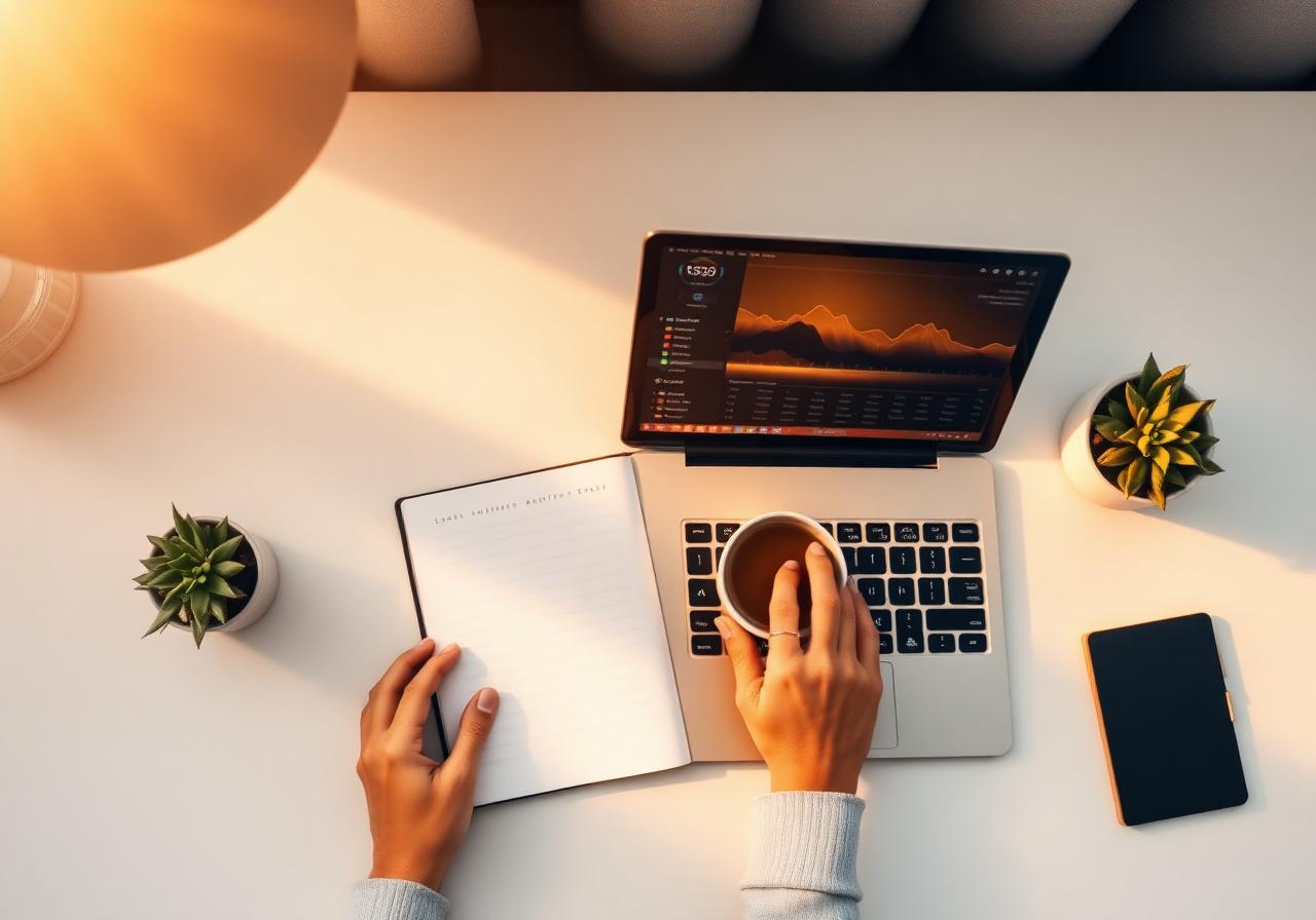 Jovea workspace on a calm modern desk